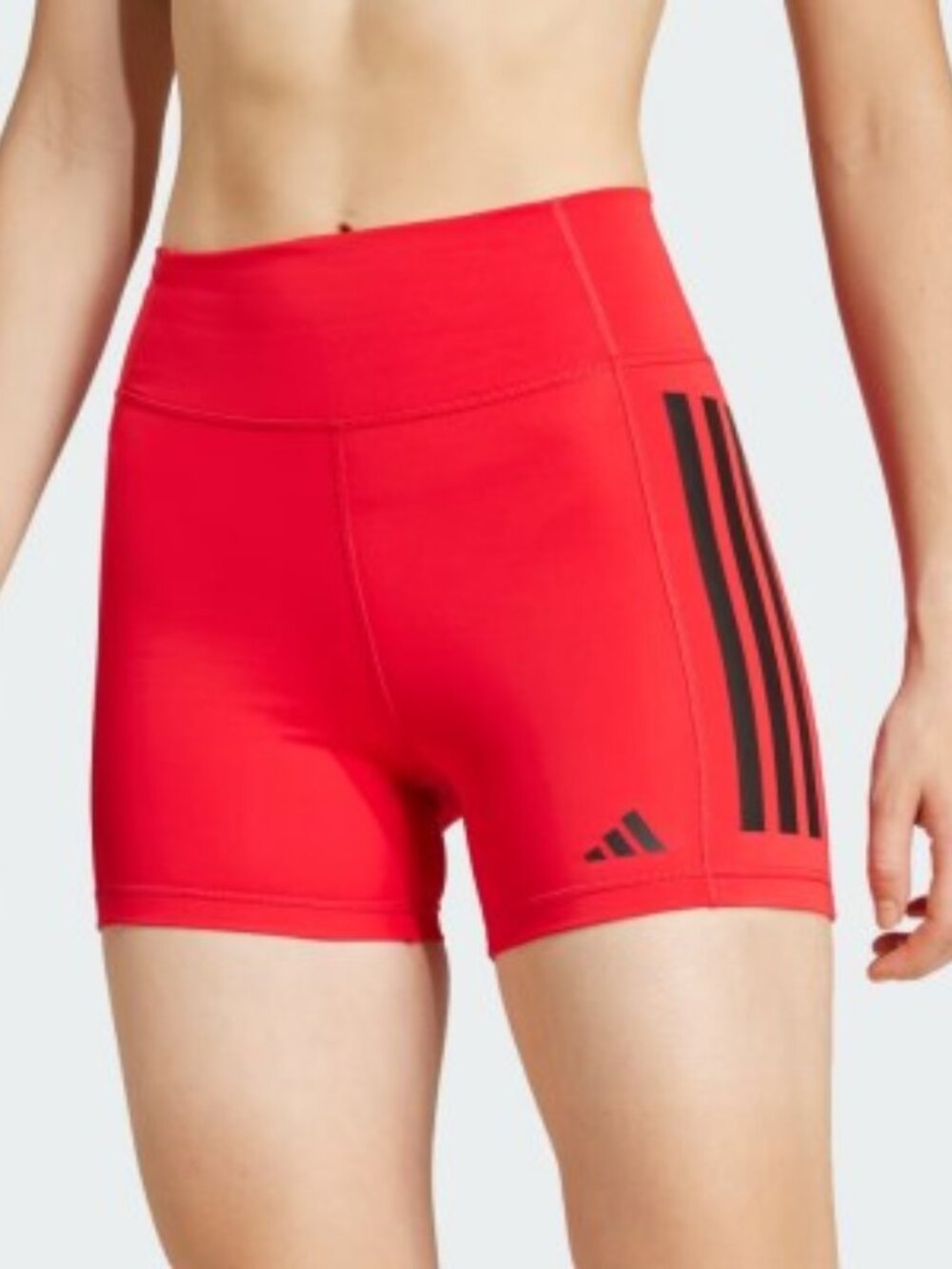 Adidas Optimé 3-Stripes 1/4 Short Leggings 4" Size Medium